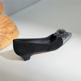 Met 4 cm Lage Hakken Damesschoenen Pumps Met Broche Comfort Vrijetijds Suede