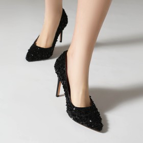 Business Casual Sparkly Pumps 8 cm High Heel Stylish Sequin Stilettos