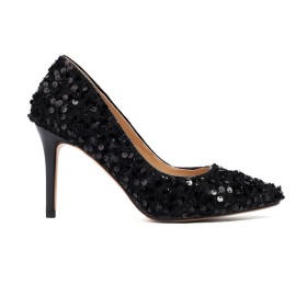 Business Casual Sparkly Pumps 8 cm High Heel Stylish Sequin Stilettos