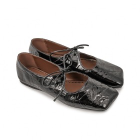 Dames Schoenen Flats Veters Lak Comfort Leren Vintage Klassiek