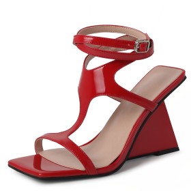 Sleehakken Sandaal Dames Sexy Wikkel Lak Met Enkelbandje Mode 8 cm Highheel Imitatieleer