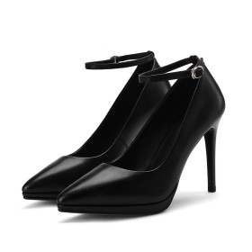 Klassisch Pumps Schwarze 10 cm High Heel Spitz Stiletto 2020 Schuhe Damen