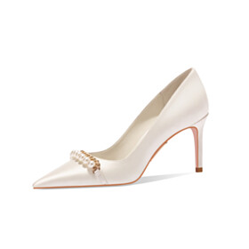 Chaussure De Mariée Escarpins Talon Aiguille Talon Haut 8 cm Blanche Chaussure