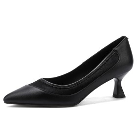 Klassisch Abendschuhe Spitz Elegante Schuhe Stiletto Pelz Pumps Bequeme Mit 5 cm Niedriger Absatz Schlupfschuh