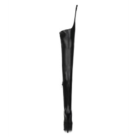 Stilettos Faux Leather Tall Boot 6 inch High Heel Sexy Fur Lined Thigh High Boot For Women Platform