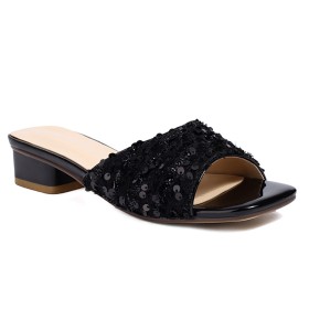 Sandalen Glitter Blokhakken Going Out Comfort Met Lage Hakken Kanten Sparkle