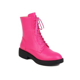 Cómodos Y Elegantes Plana Punta Redonda Zapato De Mujer High Top