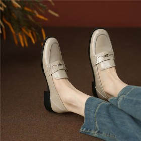 Klassisch Elegante 3 cm Niedriger Absatz Blockabsatz Bequeme Loafers