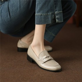 Klassisch Elegante 3 cm Niedriger Absatz Blockabsatz Bequeme Loafers