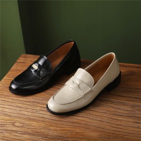 Klassisch Elegante 3 cm Niedriger Absatz Blockabsatz Bequeme Loafers