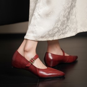 Comode Eleganti Scarpe Business Casual Tacchi Largo Tacco Bassi Punta Chiusa Lacci Caviglia Scarpe Cerimonia