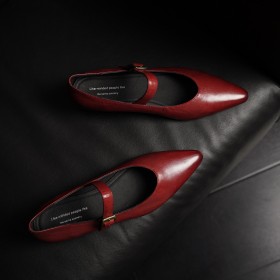 Comode Eleganti Scarpe Business Casual Tacchi Largo Tacco Bassi Punta Chiusa Lacci Caviglia Scarpe Cerimonia