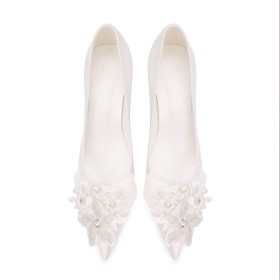 2023 Wedding Shoes For Bridal Pointed Toe Beautiful Stiletto Heels 8 cm High Heel Formal Dress Shoes With Pearl