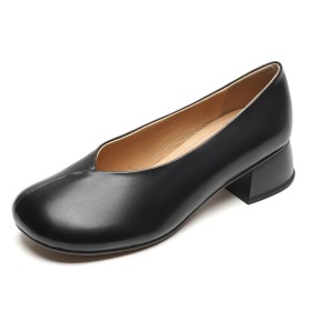 Vintage Business Casual Comfortabele Loafers Schoenen Dames Leren 4 cm Lage Hak Klassiek