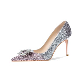 Stilettos Glitter Bruidsschoen Schoenen Dames Feest Pumps Mooie Highheel Spitse Neus Ombre