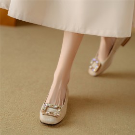 Elegant Going Out Shoes Flat Shoes With Buckle Slip On Classic