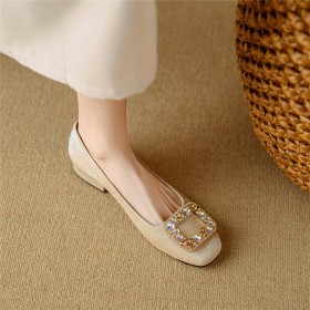 Elegant Going Out Shoes Flat Shoes With Buckle Slip On Classic