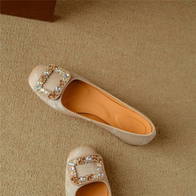 Elegant Going Out Shoes Flat Shoes With Buckle Slip On Classic