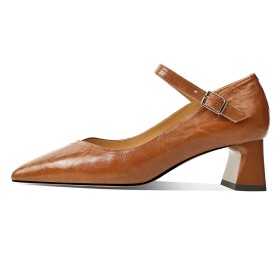 Elegant Comfortable Chunky Heel Pumps Block Heels Pointed Toe 2 inch Low Heel