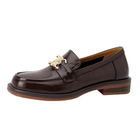 Business Casual Flats Classic Leather Patent Leather Loafers Comfortable