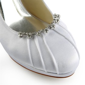 Escarpin Satin Slip On Ceremonie Chaussure Mariée Chaussures Talon 10 cm