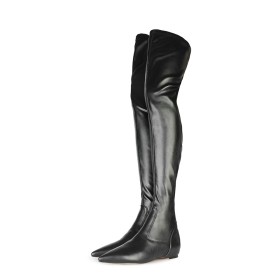 Cuissardes Habillé Plate Bottes Haute Stretch Chaussette