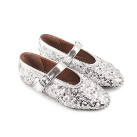 Glitter Mode Gesp Dames Schoenen Sparkle Zilveren Enkelbandje