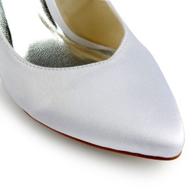 サテン パンプス ピンヒール ポイン テッド トゥ 結婚式靴 靴 白い エレガント 8cm ハイヒール 5121080317F