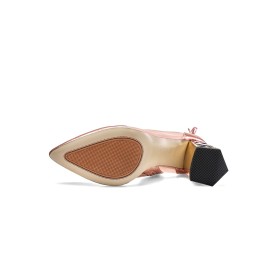 Eleganti Stivaletti Estivi Gioiello Con Tacco Alto Scarpe Da Cerimonia Scarpe Da Sera Tacco Largo In Tulle Oro Rosa Di Vernice Sandali Donna Tronchetti Donna Platino Moda A Punta