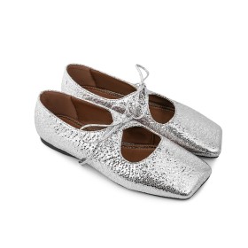 Karree Spitze Moderne Casual Bequeme Mokassins Glitzer Schnürschuhe Flach Schuhe