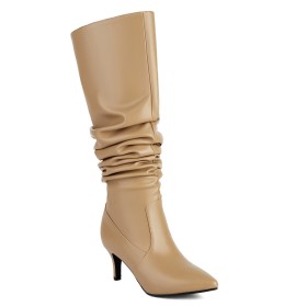 Patent 6 cm Heel Knee High Boots Slouch Classic