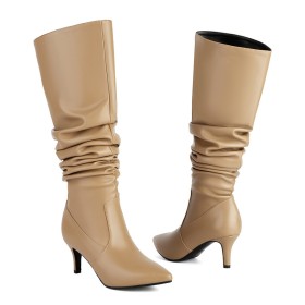 Patent 6 cm Heel Knee High Boots Slouch Classic