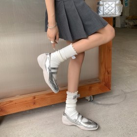 Sneakers Comfort Flats Metallic Beautiful Closed Toe