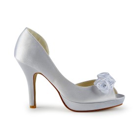 パンプス スリップオン ハイヒール 10センチ 結婚式 靴 サテン フォーマル 靴 5320100843F