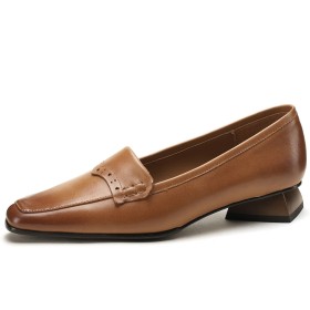 Vintage Business Casual 2023 Comfortabele Klassiek Loafers Leren Met Lage Hak Schoen