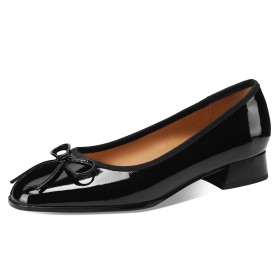 Loafers Classic Chunky Heel Comfort Low Heel Round Toe Patent Leather Going Out Footwear Business Casual Shoes Block Heel