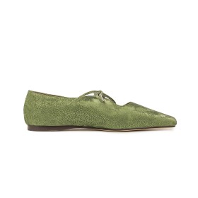 Plate Originale Bout Carré Verte Chaussure Lacets Confort