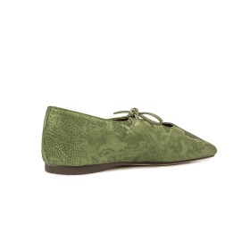 Plate Originale Bout Carré Verte Chaussure Lacets Confort