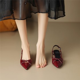 Low Heel With Bow Kitten Heel Stiletto Heels Comfort Closed Toe Elegant Modern Dressy Shoes Sandals