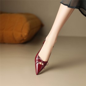 Tacchi Basso 4 cm Sandalo Moda Tacco A Spillo Kitten Heel A Punta Elegante Con Fiocco 2023 Cerimonia Business Casual