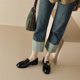 Cuir Confort Plates Chaussures Classique Loafers À Boucle