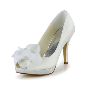 4 inch High Heel Stilettos Pumps Beautiful Dress Shoes Wedding Shoes For Bridal Peep Toe