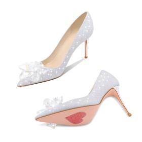 Sparkle Spitse Neus Galaschoenen Glitter Dames Schoenen Mooie High Heel Met Kristal Bruidsschoen Pumps