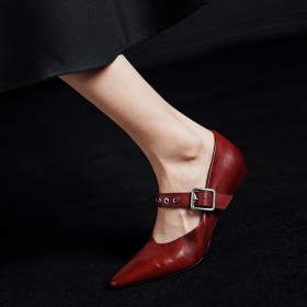 Beautiful Belt Buckle Comfort Ankle Strap Dressy Shoes