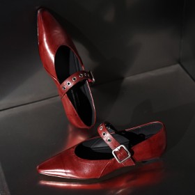 Beautiful Belt Buckle Comfort Ankle Strap Dressy Shoes