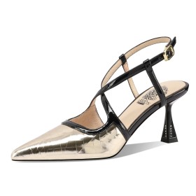 Mode Sandalen Abendschuhe Stiletto Elegante Mit 7 cm Mittlerer Absatz Slingpumps Riemchensandaletten Lack Festliche Schuhe Business Casual
