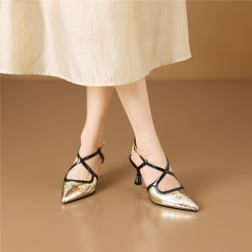 À Lanières Talons Aiguilles Brillante A Talon 7 cm Chaussures Ceremonie Slingback Chaussure De Soirée Sandales