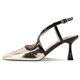 À Lanières Talons Aiguilles Brillante A Talon 7 cm Chaussures Ceremonie Slingback Chaussure De Soirée Sandales