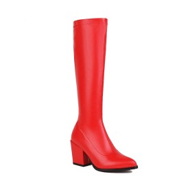 Classic Tall Boots Block Heels Knee High Boot For Women Comfort Chunky Heel 8 cm High Heels