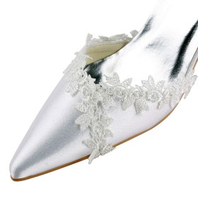 サテン スリップ オン サンダル 白い エレガント 結婚式 靴 8cm ハイヒール 6420100939F